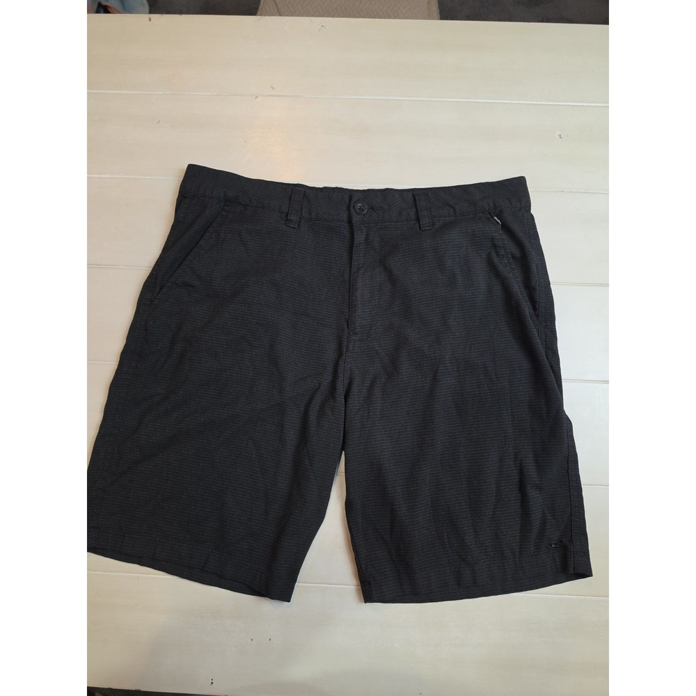 Oniell Men's Size 36 Black Flat Front Casual Shorts with Pockets